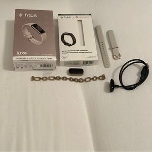 Fitbit Luxe with Gorjana gold tone link bracelet band